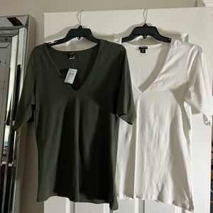 Torrid T Shirts White and Green. Size 2